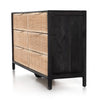 Sydney 6 Drawer Dresser Black Wash Angled View Four Hands