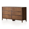 Sydney 6 Drawer Dresser Brown Wash Angled View 224923-003