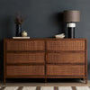 Sydney 6 Drawer Dresser Brown Wash Staged View Four Hands