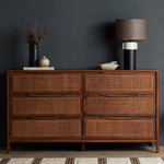 Sydney 6 Drawer Dresser Brown Wash Staged View Four Hands