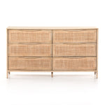 Sydney Cane 6 Drawer Dresser Natural Mango Front Facing View Four Hands