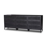 Sydney 9 Drawer Dresser Black Cane Angled View Four Hands