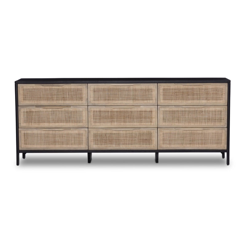 Sydney 9 Drawer Dresser Black Wash Front Facing View 238478-006