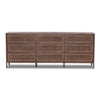 Sydney 9 Drawer Dresser Brown Cane Front Facing View Four Hands