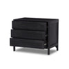 Four Hands Sydney Large Nightstand Black Wash Angled View Open Drawers