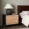 Sydney Large Nightstand Black Wash Mango Staged View 234927-002
