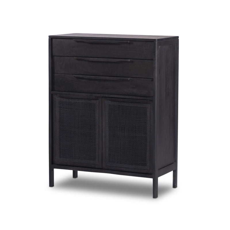 Sydney Tall Dresser Black Wash Angled View 106690-008