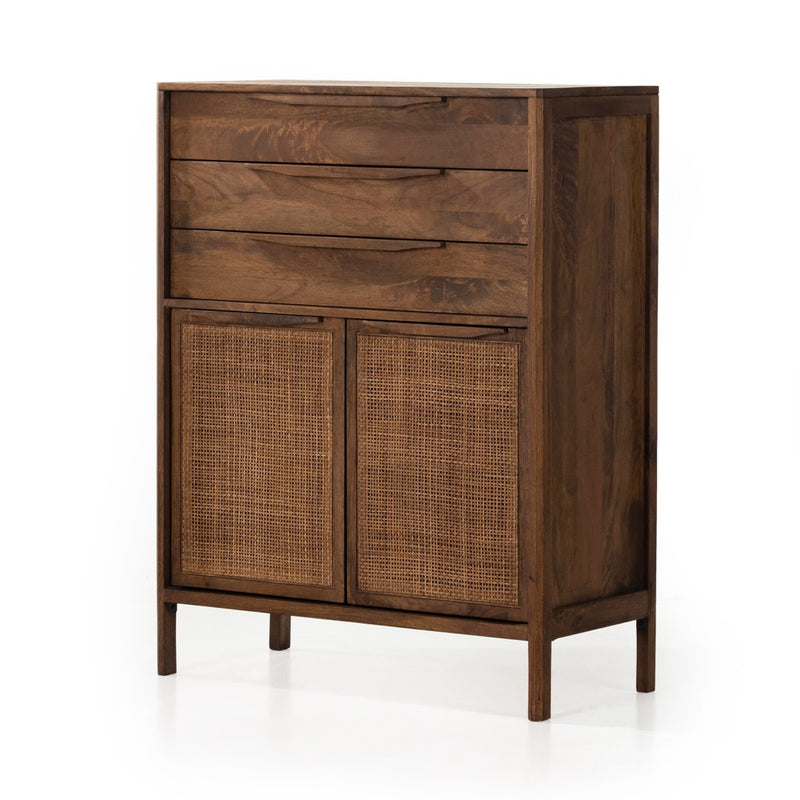 Sydney Tall Dresser Brown Wash Angled View 106690-007