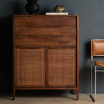 Sydney Tall Dresser Brown Wash Staged View Four Hands