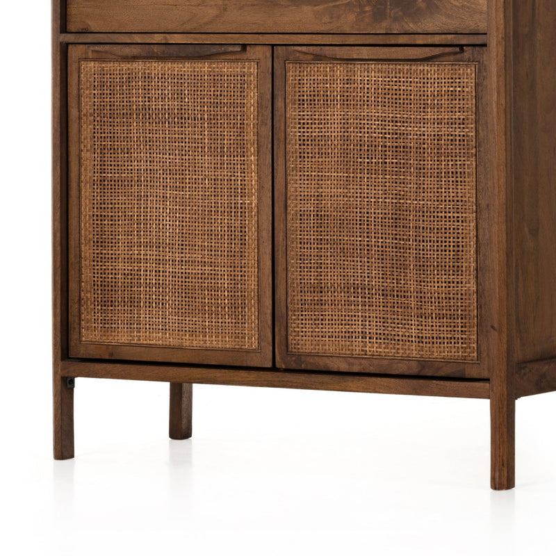 Sydney Tall Dresser Brown Wash Cane Cabinet 106690-007