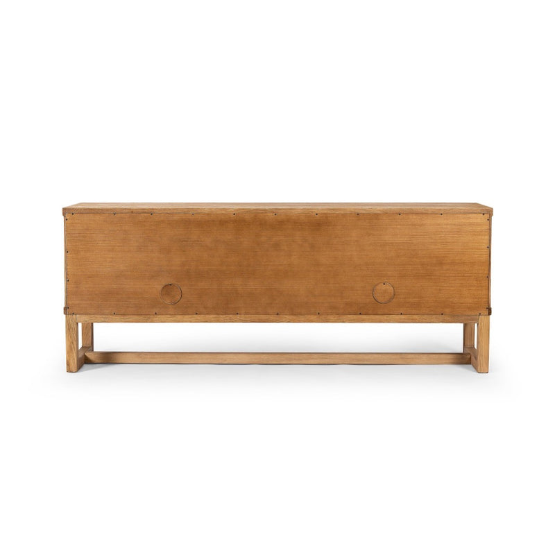 Tamara Media Console Worn Oak Veneer Back View 243664-001