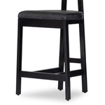 Tex Counter Stool Black Leather Solid Morada Wood Legs 225104-003
