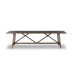 Van Thiel The 1500 Kilometer Dining Table Aged Brown Veneer Front Facing View Four Hands