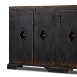 The Humptulips River Moonshine Cabinet Distressed Burnt Black Veneer Antique Hardware