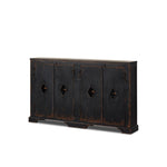 The Humptulips River Moonshine Cabinet Distressed Burnt Black Veneer Angled View