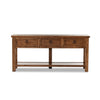 Van Thiel Lazy Monsieur Partouche Table Distressed Brown Veneer Front Facing View Four Hands