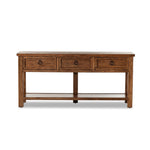 Van Thiel Lazy Monsieur Partouche Table Distressed Brown Veneer Front Facing View Four Hands