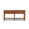 Four Hands Lazy Monsieur Partouche Table Distressed Brown Veneer Back View Van Thiel