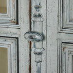 The "You Will Need a Lot Of Hinges" Cabinet Distressed Grey Blue Poplar Handle Four Hands