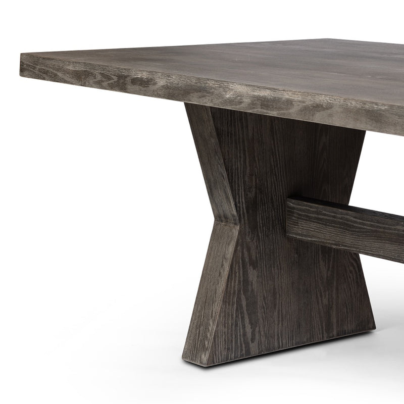 Tia Dining Table Black Burnt Oak Base Detail Four Hands