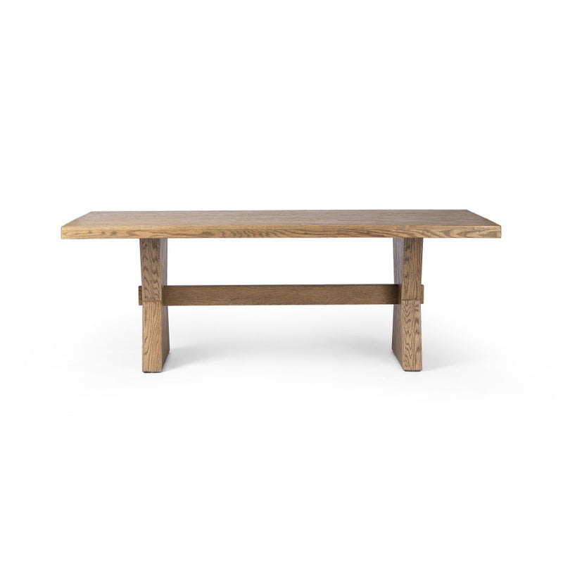 Tia Dining Table Drifted Oak Veneer Front Facing View Four Hands