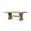 Tia Dining Table Drifted Oak Veneer Angled View Four Hands