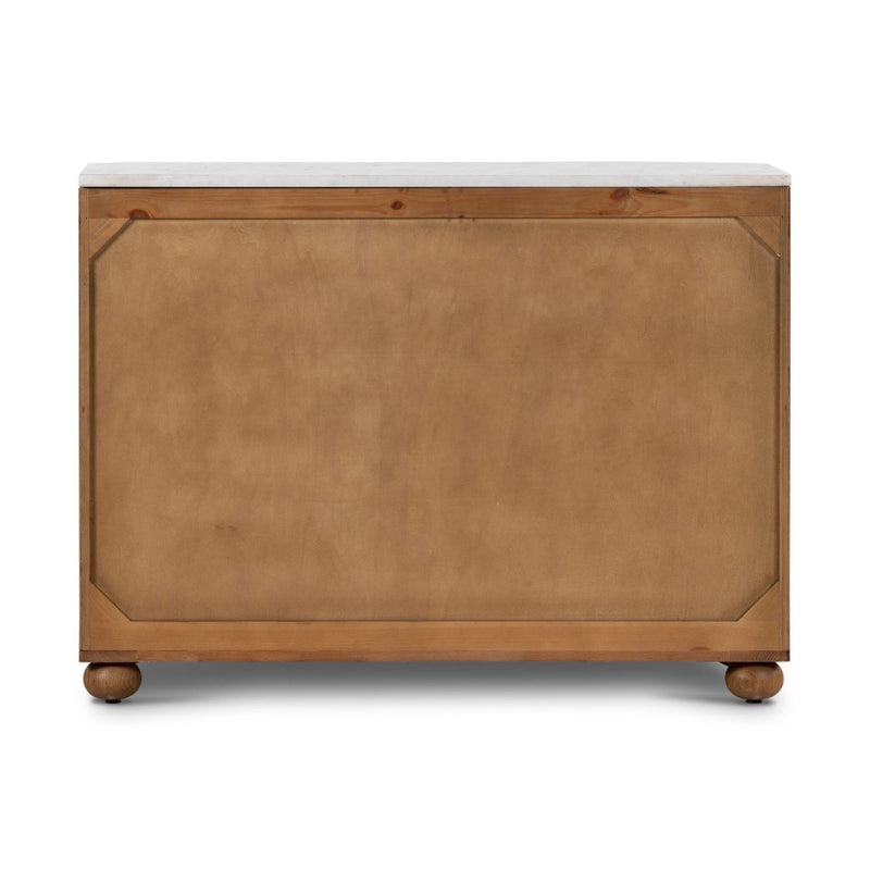 Tiago Marble Chest Toasted Oak Veneer Back View 238583-001