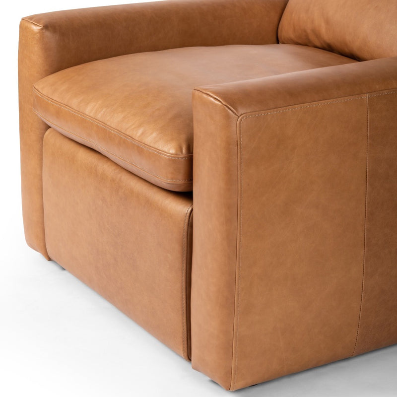 Tillery Power Recliner Accent Chair Sonoma Butterscotch Top Grain Leather Armrest 237939-002