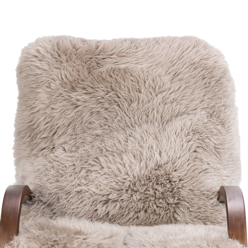 Tobin Chair Taupe Mongolian Fur Backrest Four Hands