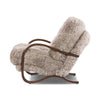 Four Hands Tobin Chair Taupe Mongolian Fur Side View