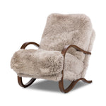 Tobin Chair Taupe Mongolian Fur Angled View Four Hands