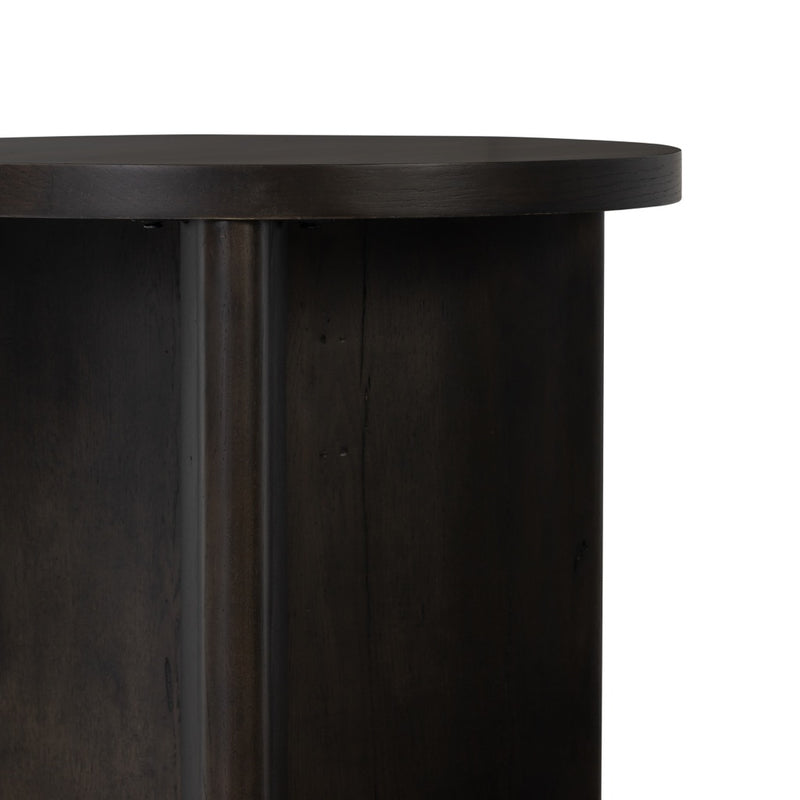 Toli End Table Smoked Black Oak Veneer Rounded Edge 238511-002
