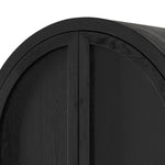 Tolle Bar Cabinet Drifted Matte Black Top Detail Four Hands