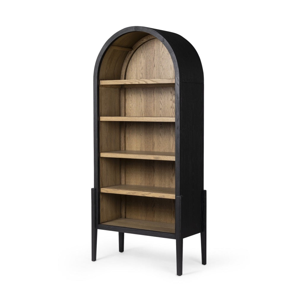 Tolle Bookcase Drifted Matte Black Angled View 246044-003