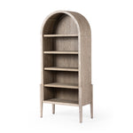 Tolle Bookcase Rustic White Solid Angled View Four Hands