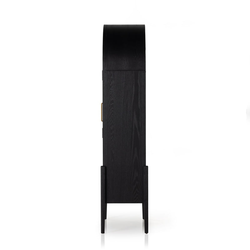 Tolle Cabinet Drifted Matte Black Solid Side Voew Four Hands