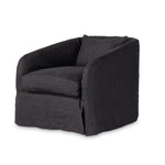 Four Hands Topanga Slipcover Swivel Chair Flanders Navy Angled View