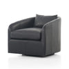 Topanga Swivel Chair Heirloom Black Angled View Four Hands