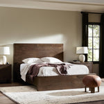 Torrington Bed Umber Oak Staged View in Bedroom Four Hands