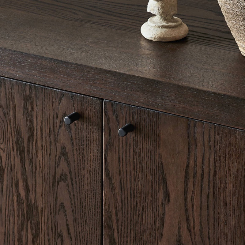 Four Hands Torrington Sideboard Umber Oak Veneer Staged View Handles