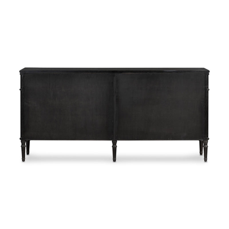 Toulouse 6 Drawer Dresser Distressed Black Oak Back View 232861-002