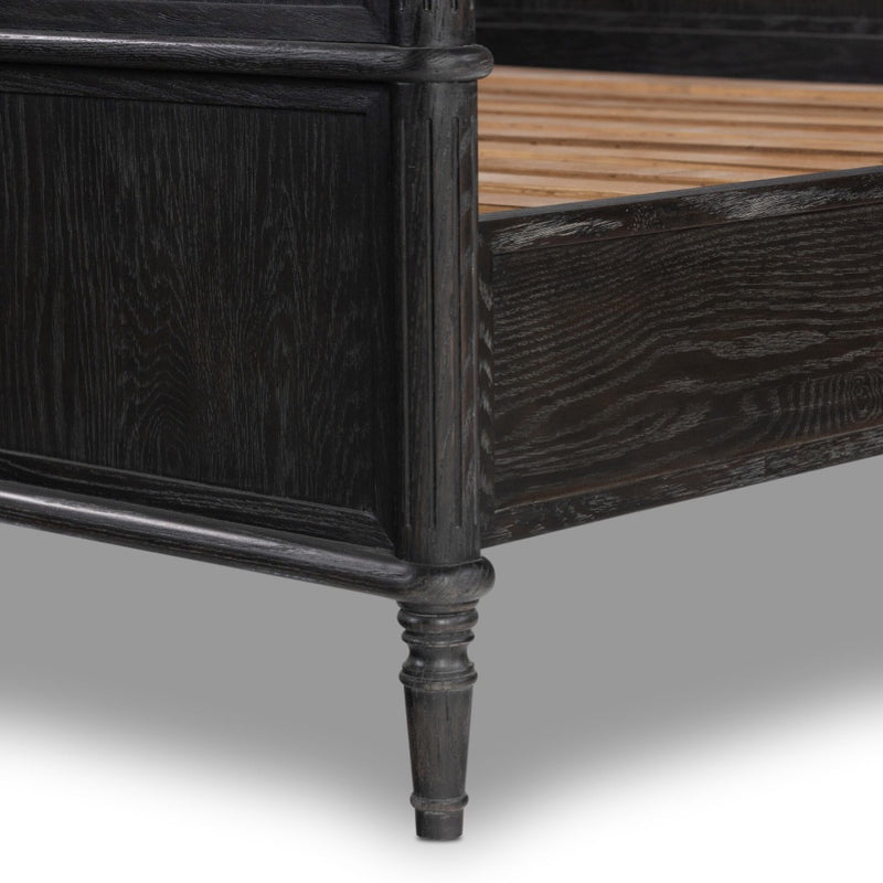 Toulouse Bed Distressed Black Oak Legs 231966-004