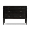 Toulouse Chest Distressed Black w/ Polished White Marble Front Facing View 238119-002