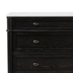 Four Hands Toulouse Chest Distressed Black w/ Polished White Marble Tabletop