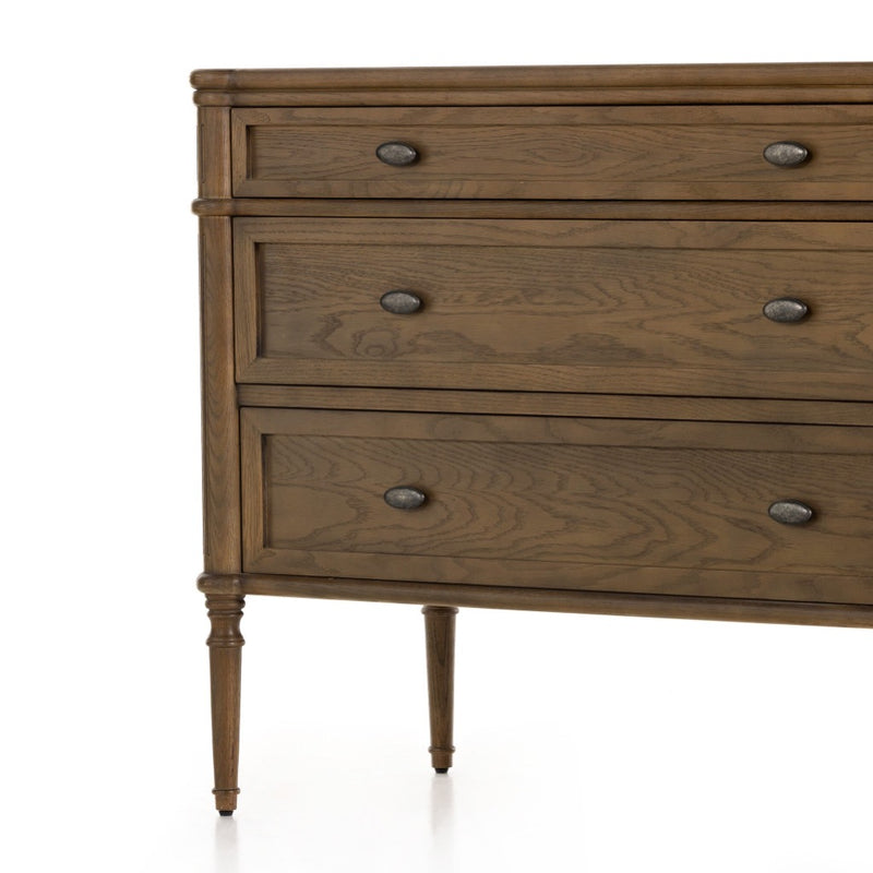 Toulouse Chest Toasted Oak Angled View Drawers Four Hands