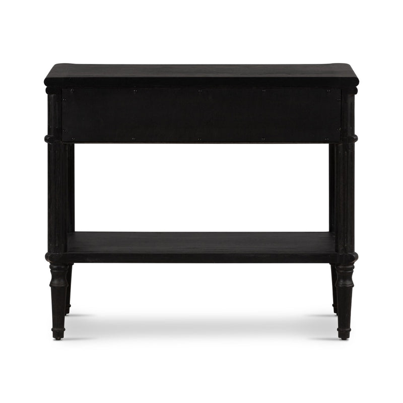 Toulouse Oak Nightstand Distressed Black Back View 231968-002