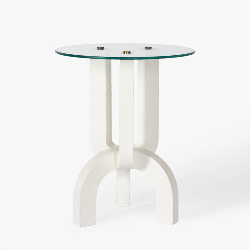 Tova Side Table White Angled View Co.House Designs