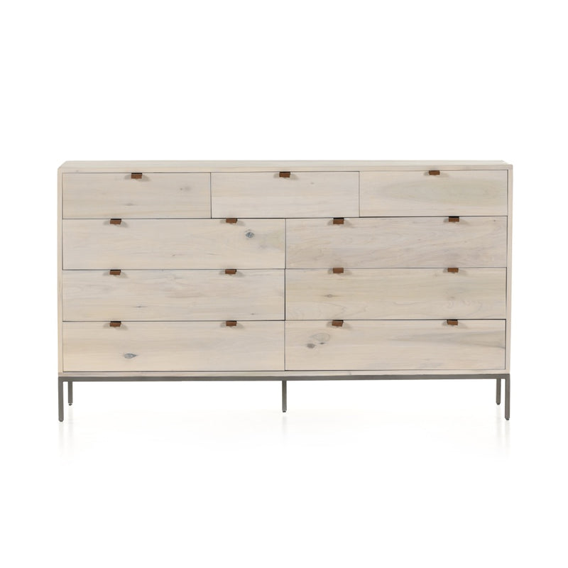 Trey 9 Drawer Dresser Dove Poplar Front Facing View 230300-003