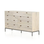 Trey 9 Drawer Dresser Dove Poplar Angled View 230300-003