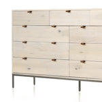 Four Hands Trey 9 Drawer Dresser Top Grain Leather Handles